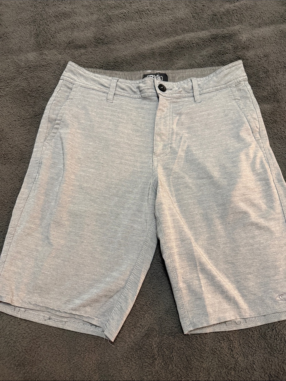 O'Neill Light Gray Flat-Front Men's Casual Shorts